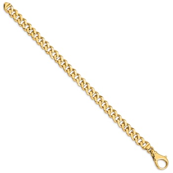 10k Yellow Gold 8mm Hand-polished Fancy Curb Link Bracelet