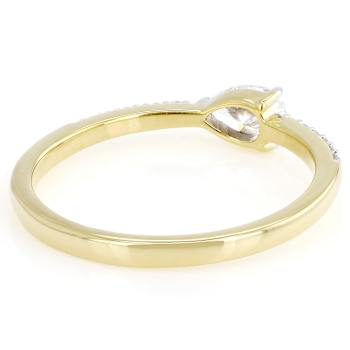 Pear And Round Lab-Grown Diamond Band Ring In 14K Gold Over Sterling
Silver 0.40ctw