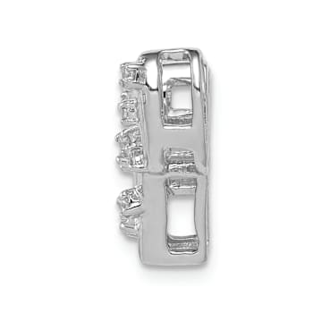 Rhodium Over 14k White Gold Diamond Cactus Pendant