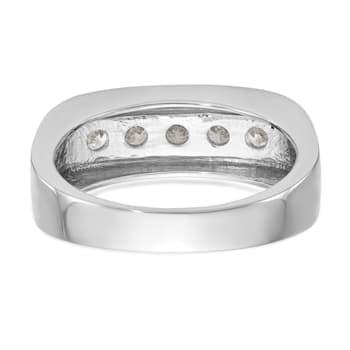 Rhodium Over 10K White Gold Lab Grown Diamond SI1/SI2, G H I, 5-Stone
Men's Channel Band