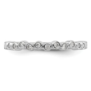 14K White Gold Stackable Expressions Diamond Ring 0.11ctw