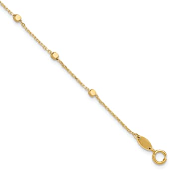 14K Yellow Gold Polished Cube Stations Bracelet