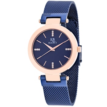 Roberto Bianci Women's Cristallo Blue Dial, Blue Stainless Steel mesh Watch