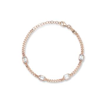 Sterling Statements 14K Rose Gold Over Sterling Silver Emerald CZ
Station Bracelet