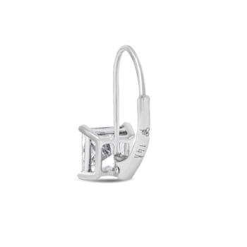 White Cubic Zirconia 14k White Gold Earrings With Velvet Gift Box 1.00ctw