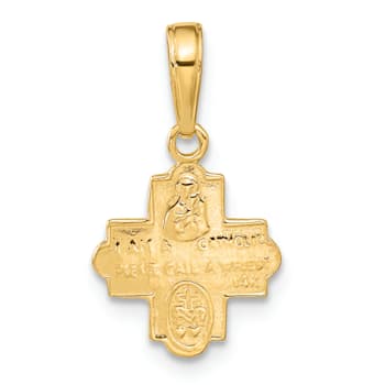 14K Yellow Gold Miniature Four Way Medal Pendant
