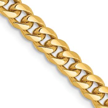 14k Yellow Gold 4.25mm Solid Miami Cuban 26 Inch Chain