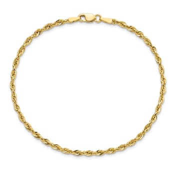 10k Yellow Gold 2.25mm Diamond-Cut Rope Link Bracelet