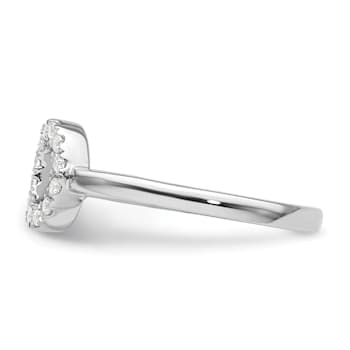 Rhodium Over 14K White Gold Lab Grown Diamond VS/SI GH, Initial O
Adjustable Ring