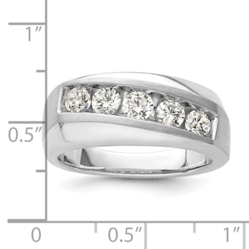 Rhodium Over 10K White Gold Lab Grown Diamond SI1/SI2, G H I, Men's
5-Stone Ring