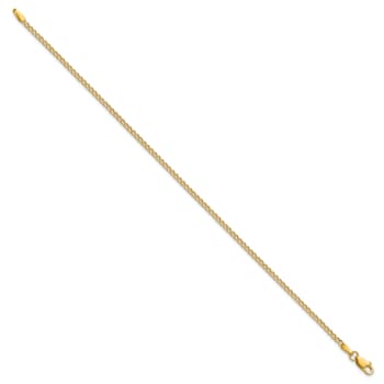 14k Yellow Gold 1.85mm Curb Link Bracelet, 7 Inches