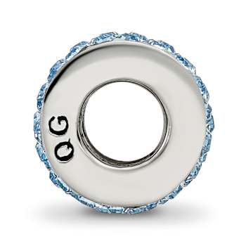 Sterling Silver Reflections Sky Blue Double Row Preciosa Crystal Bead