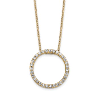 14K Yellow Gold Lab Grown Diamond VS/SI GH, Circle Necklace