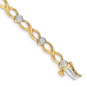 14k Yellow Gold and 14k White Gold with Rhodium over 14k Yellow Gold
Diamond Infinity Bracelet