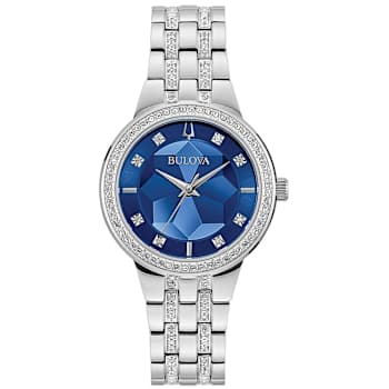 Bulova Women's Phantom Blue Dial, Stainless Steel Watch