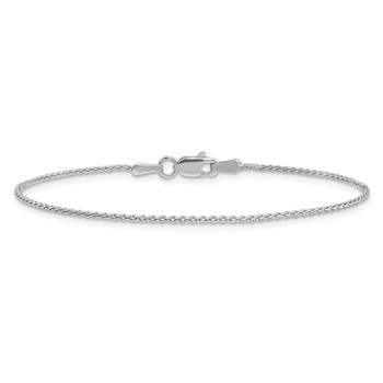 Rhodium Over 14k White Gold Parisian Wheat Link Bracelet