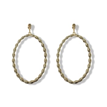 Off Park® Collection, Gold Tone Clear Crystal Oval Earring.