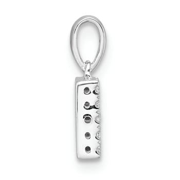 14K White Gold Diamond Letter B Initial with Bail Pendant
