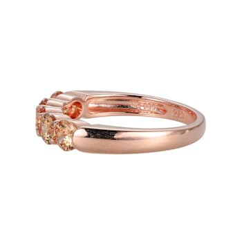 Champagne Cubic Zirconia 18k Rose Gold Over Sterling Silver Ring 2.02ctw