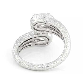 Oval And Pear Moissanite Bypass Ring In Platinum-Enhanced Sterling Silver
