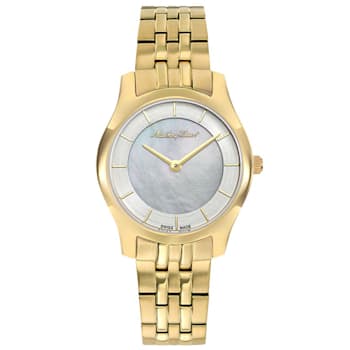 Mathey Tissot Women's Tacy White Dial, Yellow Stainless Steel Watch