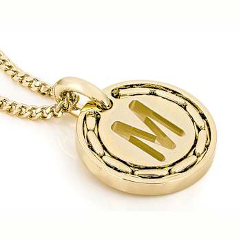 Cardano Initial M Pendant Necklace In 18K Gold Over Bronze