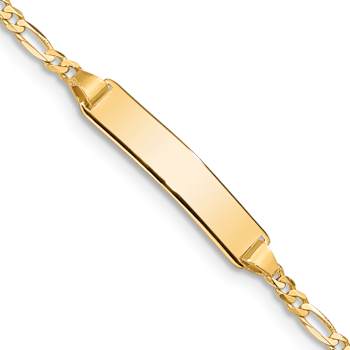 10k Yellow Gold Figaro Link ID Bracelet