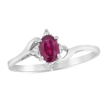 0.43ctw Ruby and Diamond Ring in 14k White Gold