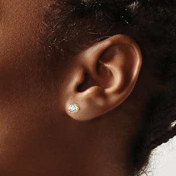 14K Yellow Gold Lab Grown Diamond 2/3ctw Certified VS/SI GH 4 Prong Earrings