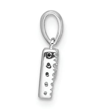 14K White Gold Diamond Letter P Initial with Bail Pendant