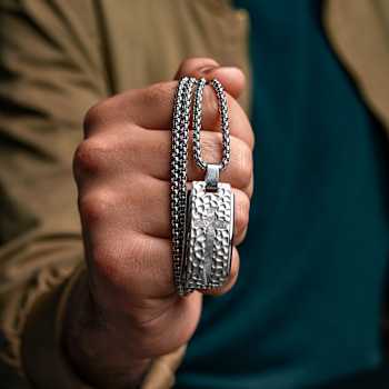 Marcel Dog Tag Argent Meteorite