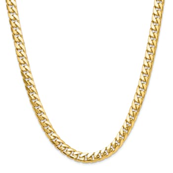 14k Yellow Gold 8mm Solid Miami Cuban 20 Inch Chain