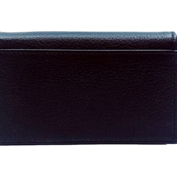 Prada Mens Saffiano Flap Card Holder Wallet Black