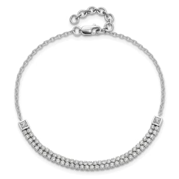 14K White Gold Lab Grown Diamond VS/SI GH, with 1 Inch Extension Bracelet