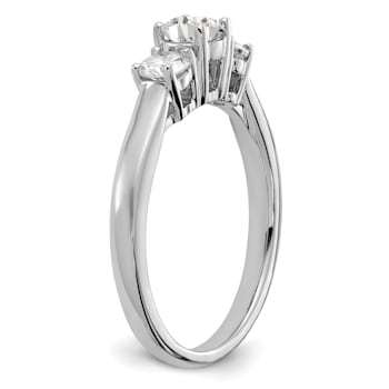 Rhodium Over 14K White Gold Lab Grown Diamond SI1/SI2, G H I, 3-Stone
Engagement Ring