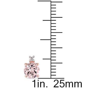 Moranite and Diamond 10K Pink Gold Earrings 0.98ctw