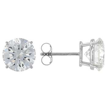 Timeless Lab-Grown Diamond Solitaire Stud Earrings 4ctw In 14K White Gold