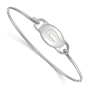 Rhodium Over Sterling Silver LogoArt University of Georgia Wire Bangle