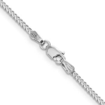 Rhodium Over 14k White Gold 1.3mm Solid Franco 22 Inch Chain