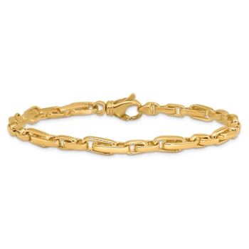14k Yellow Gold 5mm Hand-polished Fancy Link Bracelet