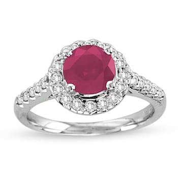 1.80ctw Ruby and Diamond Ring in 14k White Gold