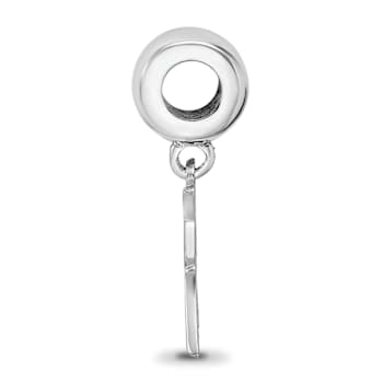 Rhodium Over Sterling Silver LogoArt Kappa Delta Vertical Letters on Bead