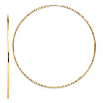 14k Yellow Gold Polished 2 11/16" Endless Tube Hoop Earrings