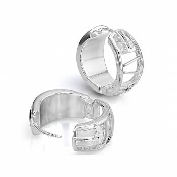 Multi-Gemstone Sterling Silver Inlay Huggie Earrings