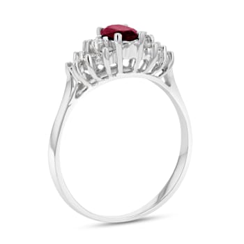 0.63ctw Ruby and Diamond Ring in 14k White Gold