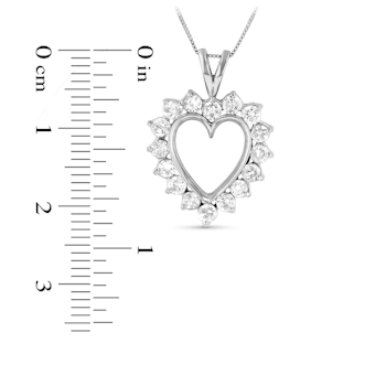 0.75ctw Diamond Heart Pendant 14k White Gold
