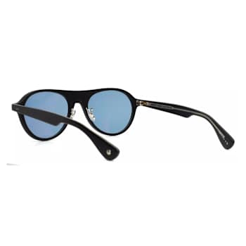 Garrett Leight Lady Eckhart Matte Black Round Frame / Black Lenses Sunglasses