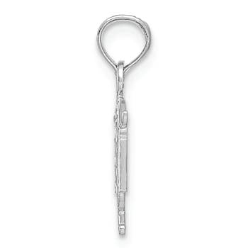 Rhodium Over 14k White Gold RN Registered Nurse Pendant