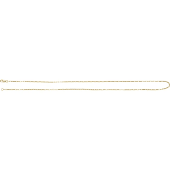 14K Yellow Gold 1.2mm Elongated Box Chain Necklace, 16 Inches.