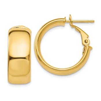 14k Yellow Gold 3/4" Small Hoop Earrings